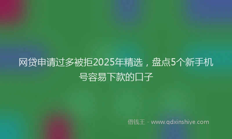 网贷申请过多被拒2025年精选，盘点5个新手机号容易下款的口子