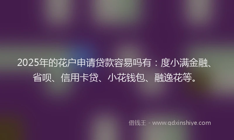2025年的花户申请贷款容易吗有：度小满金融、省呗、信用卡贷、小花钱包、融逸花等。