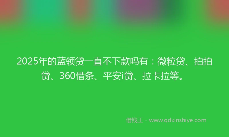 2025年的蓝领贷一直不下款吗有：微粒贷、拍拍贷、360借条、平安i贷、拉卡拉等。