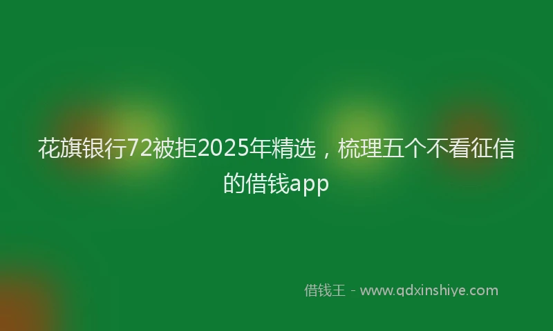 花旗银行72被拒2025年精选，梳理五个不看征信的借钱app
