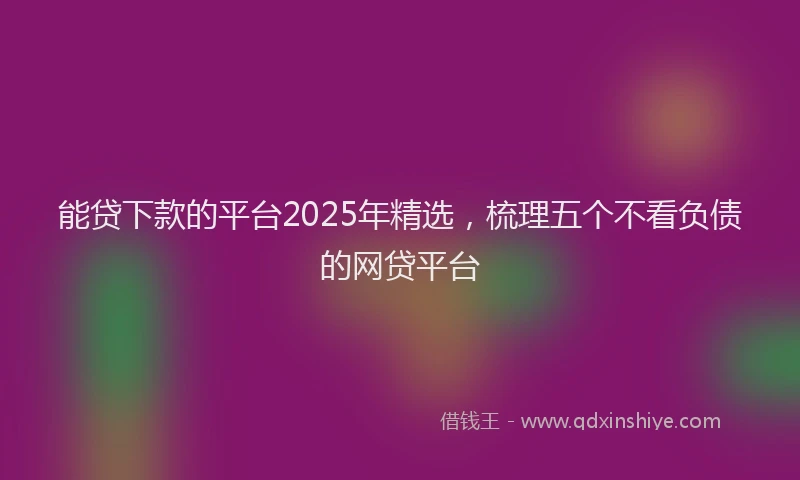 能贷下款的平台2025年精选，梳理五个不看负债的网贷平台