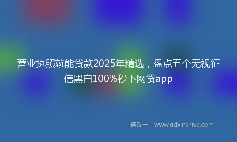 营业执照就能贷款2025年精选，盘点五个无视征信黑白100%秒下网贷app