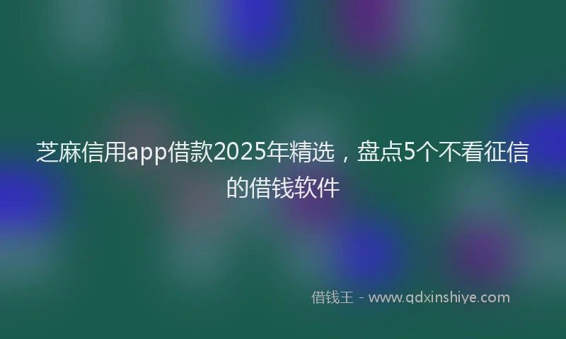 芝麻信用app借款2025年精选，盘点5个不看征信的借钱软件