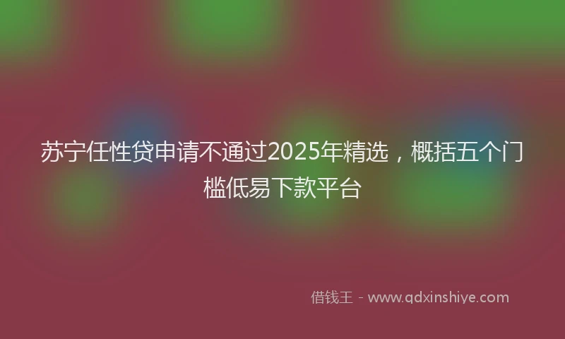 苏宁任性贷申请不通过2025年精选，概括五个门槛低易下款平台