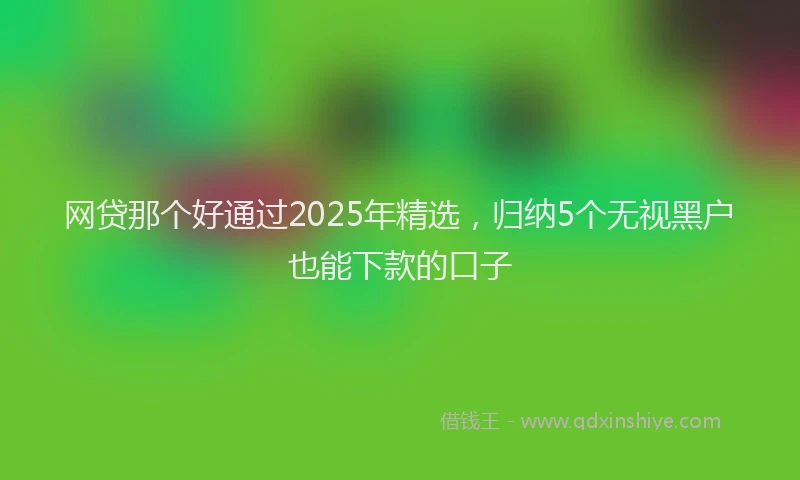 网贷那个好通过2025年精选，归纳5个无视黑户也能下款的口子