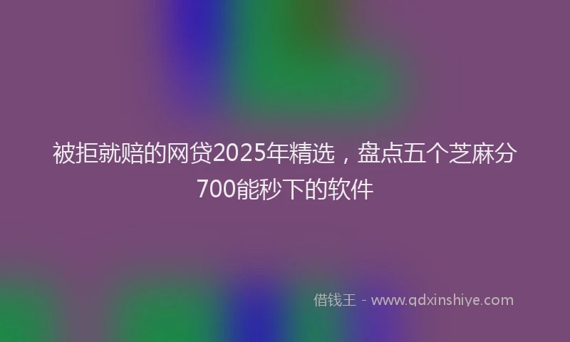 被拒就赔的网贷2025年精选，盘点五个芝麻分700能秒下的软件