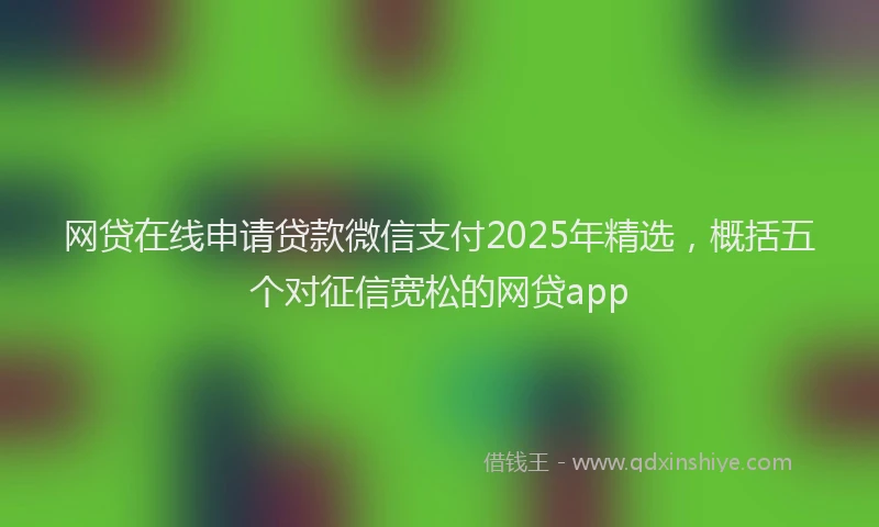 网贷在线申请贷款微信支付2025年精选，概括五个对征信宽松的网贷app