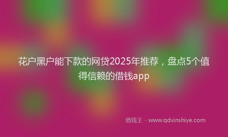 花户黑户能下款的网贷2025年推荐，盘点5个值得信赖的借钱app