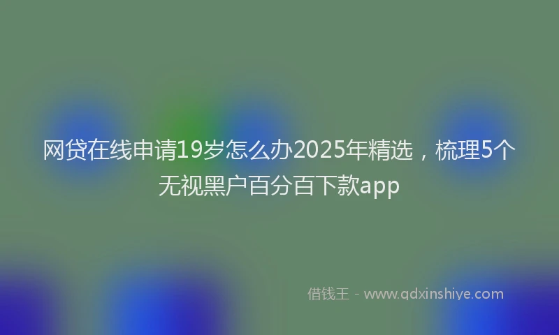 网贷在线申请19岁怎么办2025年精选，梳理5个无视黑户百分百下款app