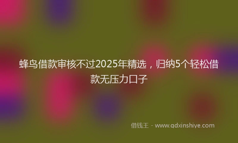 蜂鸟借款审核不过2025年精选，归纳5个轻松借款无压力口子
