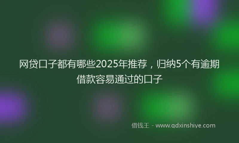 网贷口子都有哪些2025年推荐，归纳5个有逾期借款容易通过的口子