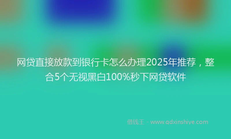 网贷直接放款到银行卡怎么办理2025年推荐，整合5个无视黑白100%秒下网贷软件