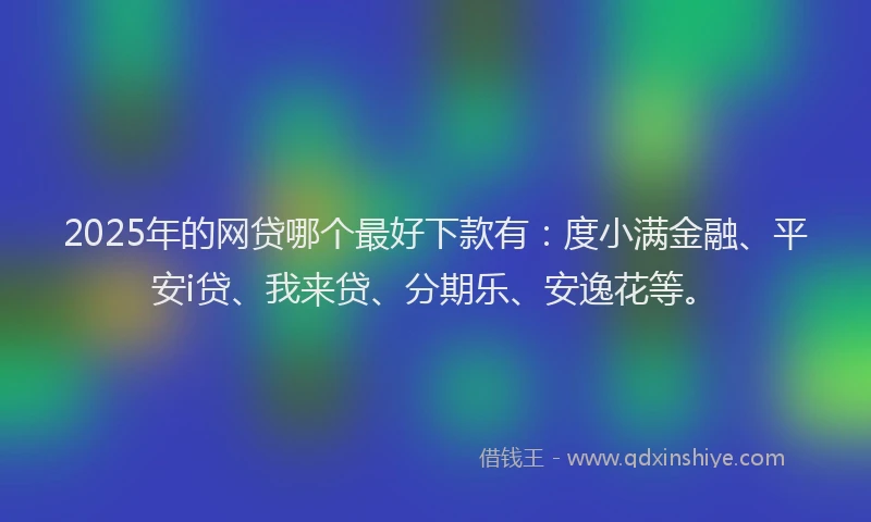 2025年的网贷哪个最好下款有：度小满金融、平安i贷、我来贷、分期乐、安逸花等。