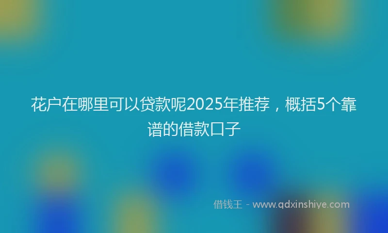 花户在哪里可以贷款呢2025年推荐，概括5个靠谱的借款口子