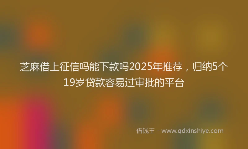 芝麻借上征信吗能下款吗2025年推荐，归纳5个19岁贷款容易过审批的平台