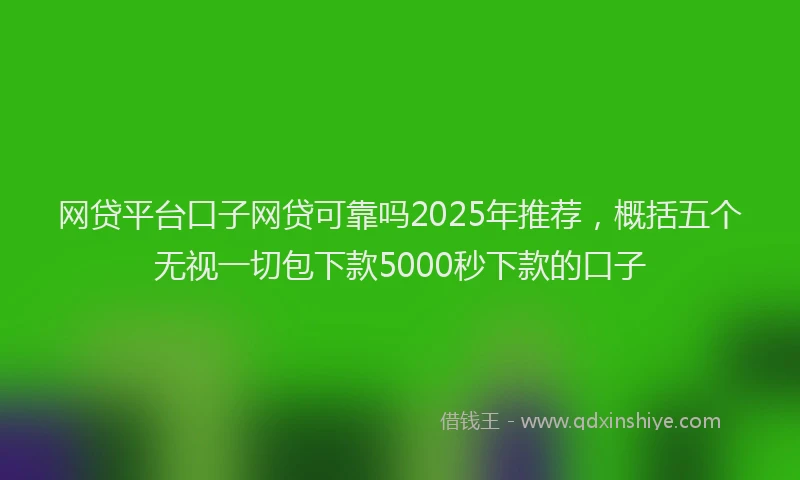 网贷平台口子网贷可靠吗2025年推荐，概括五个无视一切包下款5000秒下款的口子