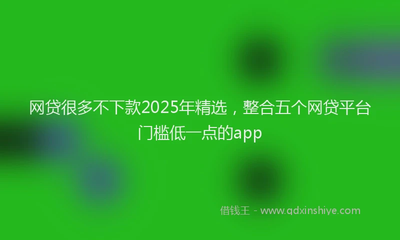 网贷很多不下款2025年精选，整合五个网贷平台门槛低一点的app