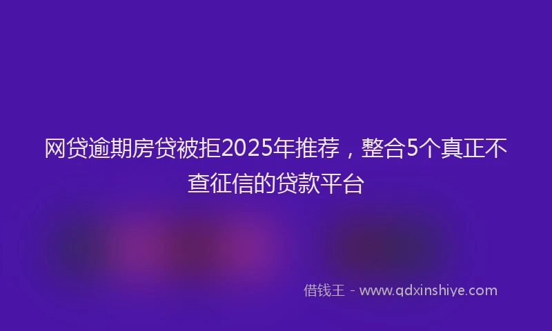 网贷逾期房贷被拒2025年推荐，整合5个真正不查征信的贷款平台