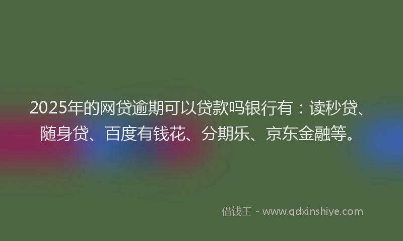 2025年的网贷逾期可以贷款吗银行有：读秒贷、随身贷、百度有钱花、分期乐、京东金融等。
