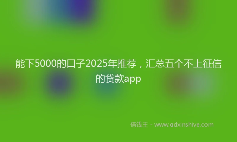 能下5000的口子2025年推荐，汇总五个不上征信的贷款app