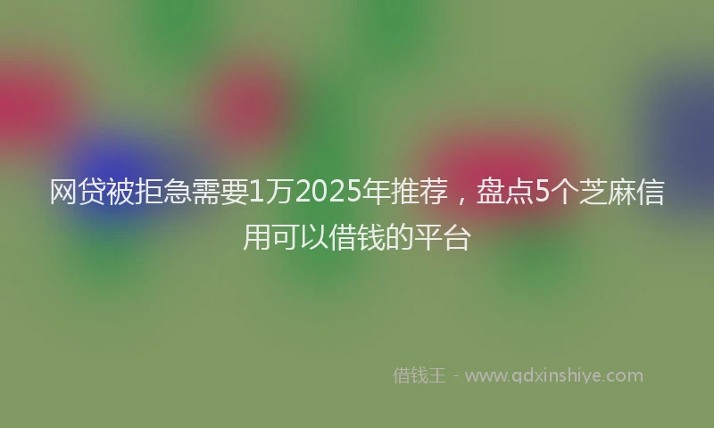 网贷被拒急需要1万2025年推荐，盘点5个芝麻信用可以借钱的平台