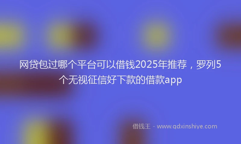 网贷包过哪个平台可以借钱2025年推荐，罗列5个无视征信好下款的借款app