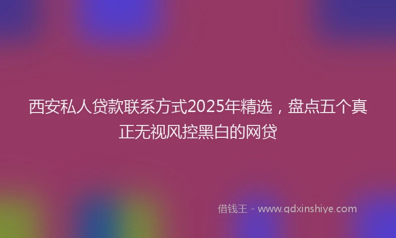 西安私人贷款联系方式2025年精选，盘点五个真正无视风控黑白的网贷