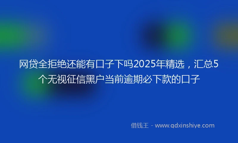 网贷全拒绝还能有口子下吗2025年精选，汇总5个无视征信黑户当前逾期必下款的口子