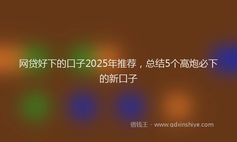 网贷好下的口子2025年推荐，总结5个高炮必下的新口子