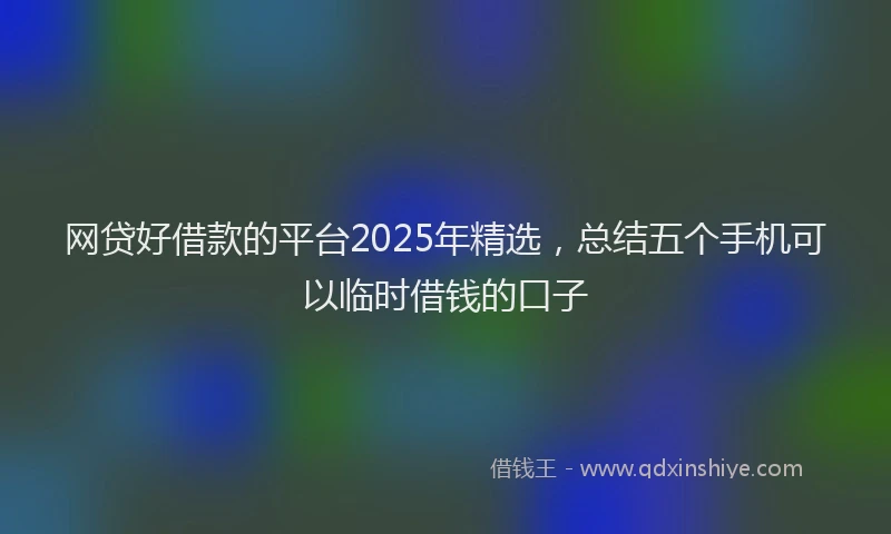 网贷好借款的平台2025年精选,总结五个手机可以临时借钱的口子