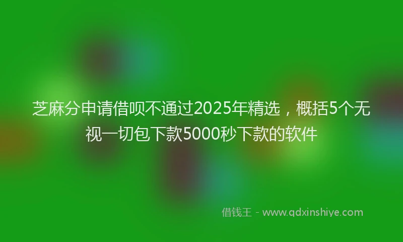 芝麻分申请借呗不通过2025年精选，概括5个无视一切包下款5000秒下款的软件