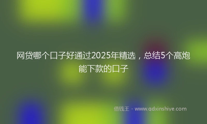 网贷哪个口子好通过2025年精选，总结5个高炮能下款的口子