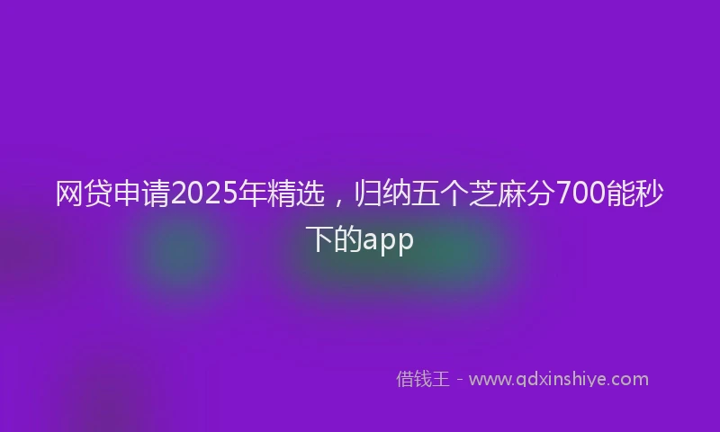 网贷申请2025年精选，归纳五个芝麻分700能秒下的app