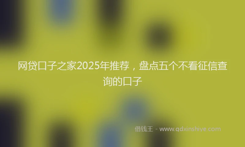 网贷口子之家2025年推荐，盘点五个不看征信查询的口子