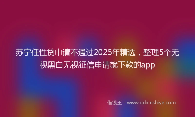 苏宁任性贷申请不通过2025年精选，整理5个无视黑白无视征信申请就下款的app