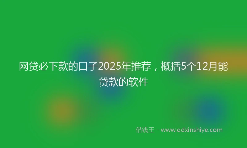 网贷必下款的口子2025年推荐，概括5个12月能贷款的软件