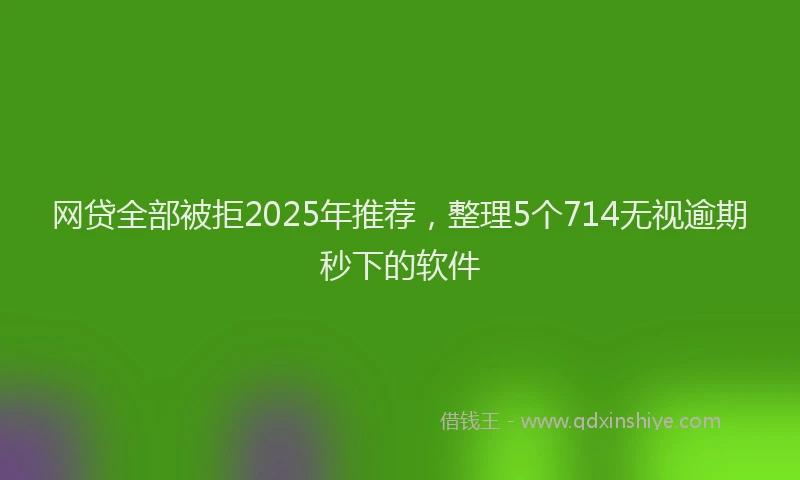 网贷全部被拒2025年推荐，整理5个714无视逾期秒下的软件