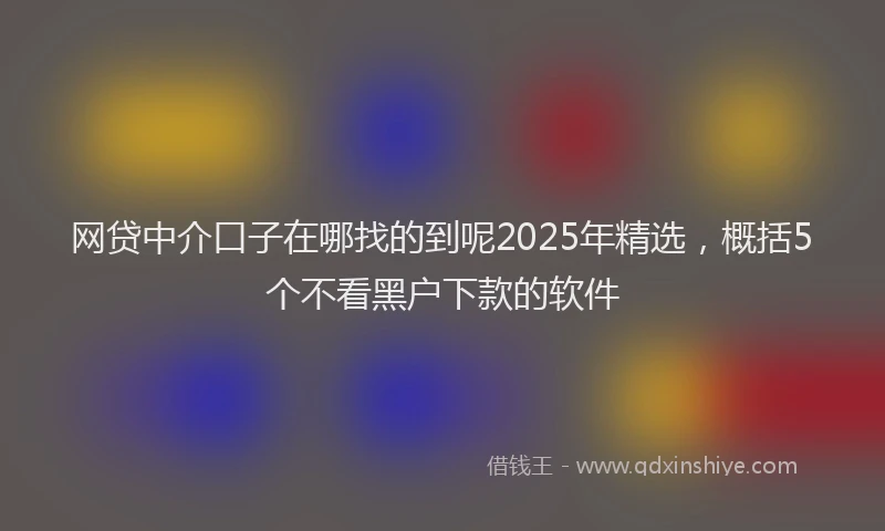 网贷中介口子在哪找的到呢2025年精选，概括5个不看黑户下款的软件