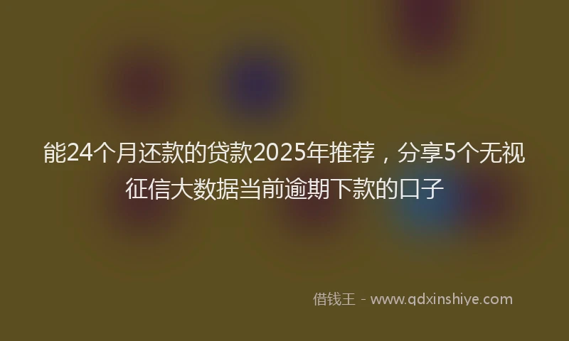 能24个月还款的贷款2025年推荐，分享5个无视征信大数据当前逾期下款的口子
