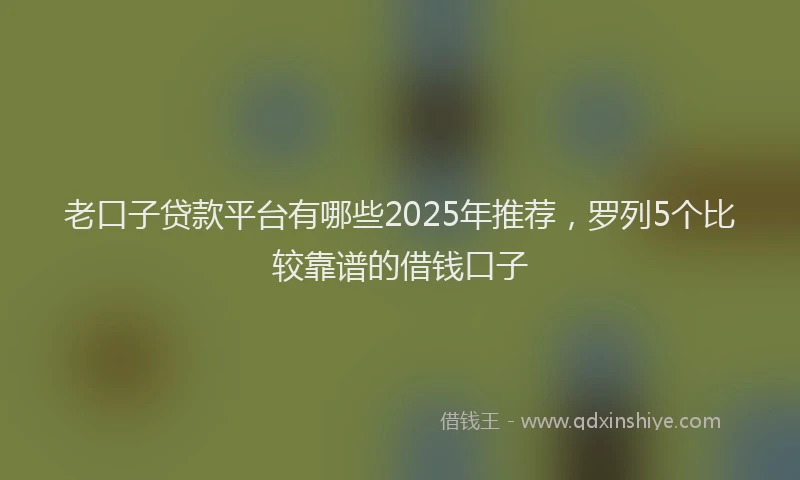 老口子贷款平台有哪些2025年推荐，罗列5个比较靠谱的借钱口子