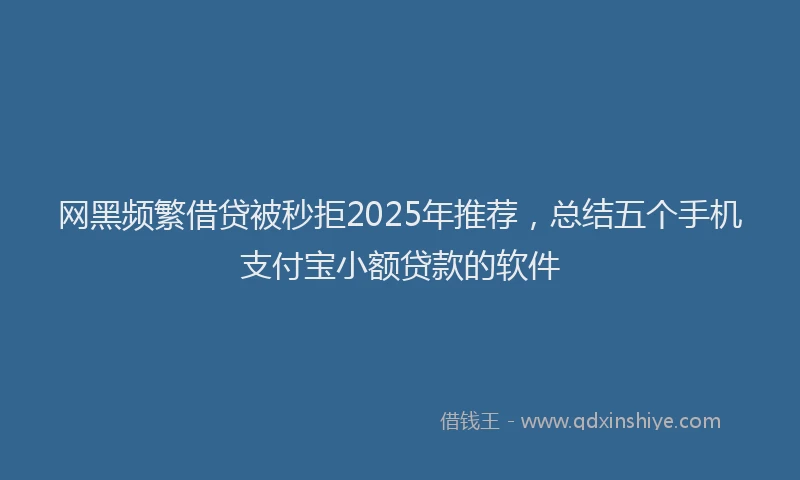 网黑频繁借贷被秒拒2025年推荐，总结五个手机支付宝小额贷款的软件
