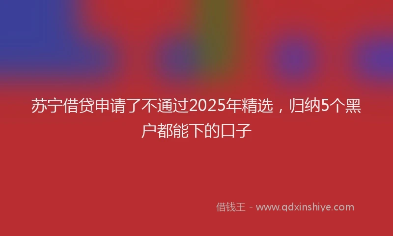 苏宁借贷申请了不通过2025年精选，归纳5个黑户都能下的口子