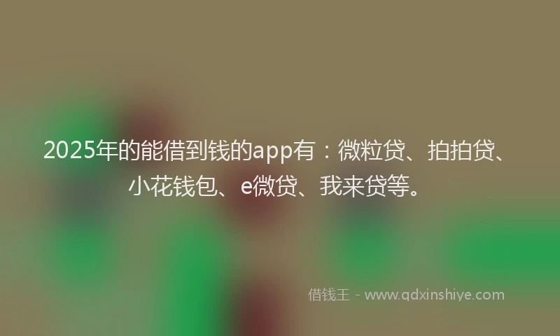 2025年的能借到钱的app有：微粒贷、拍拍贷、小花钱包、e微贷、我来贷等。