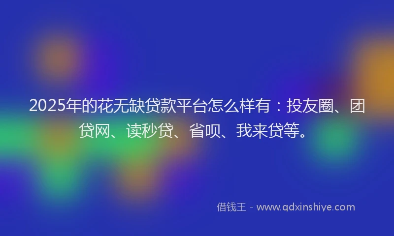 2025年的花无缺贷款平台怎么样有：投友圈、团贷网、读秒贷、省呗、我来贷等。