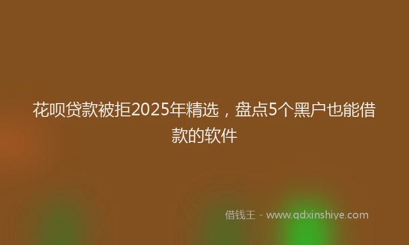 花呗贷款被拒2025年精选，盘点5个黑户也能借款的软件