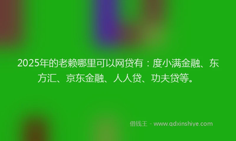 2025年的老赖哪里可以网贷有：度小满金融、东方汇、京东金融、人人贷、功夫贷等。