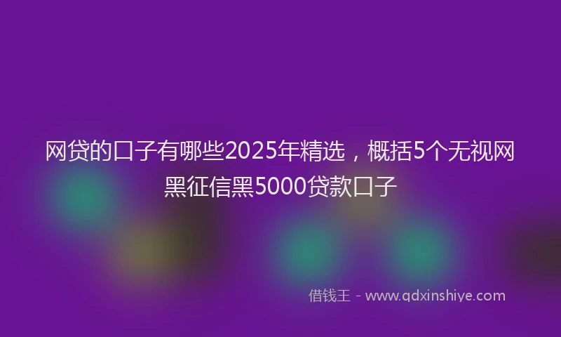 网贷的口子有哪些2025年精选，概括5个无视网黑征信黑5000贷款口子