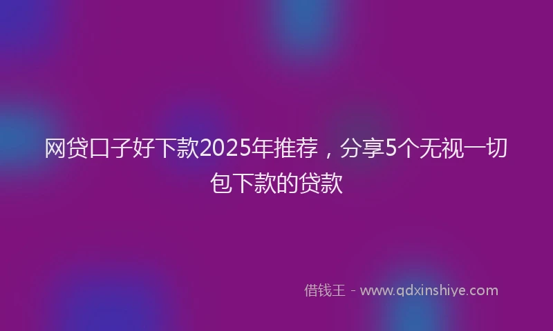 网贷口子好下款2025年推荐，分享5个无视一切包下款的贷款