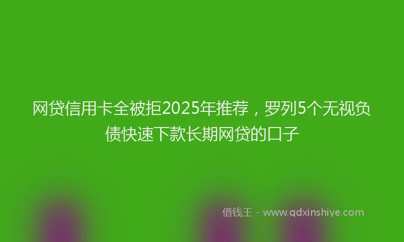 网贷信用卡全被拒2025年推荐，罗列5个无视负债快速下款长期网贷的口子