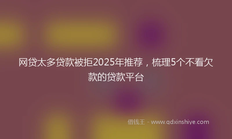 网贷太多贷款被拒2025年推荐，梳理5个不看欠款的贷款平台